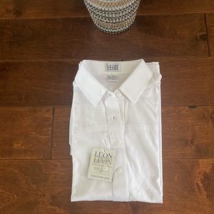 Leon levin short sleeve white polo size M